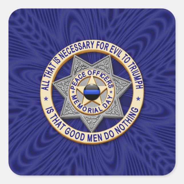 Sticker Carré Ligne Bleue Mince Un-d'un-un-un-un (Devant)