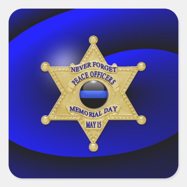 Sticker Carré Ligne Bleue Mince Un-d'un-un-un-un (Devant)