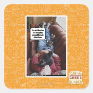 Sticker Carré Ligne d'attente pour des câlins