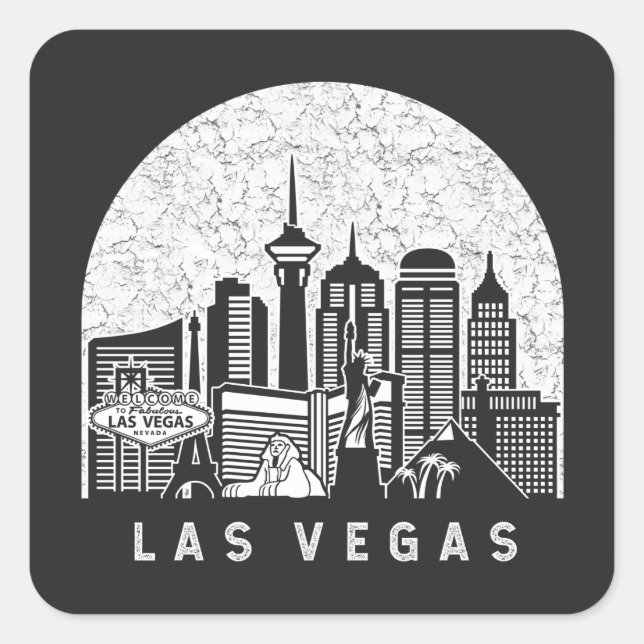 Sticker Carré Ligne d'atterrissage de Las Vegas (Devant)
