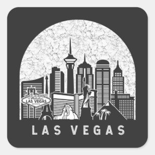 Sticker Carré Ligne d'atterrissage de Las Vegas