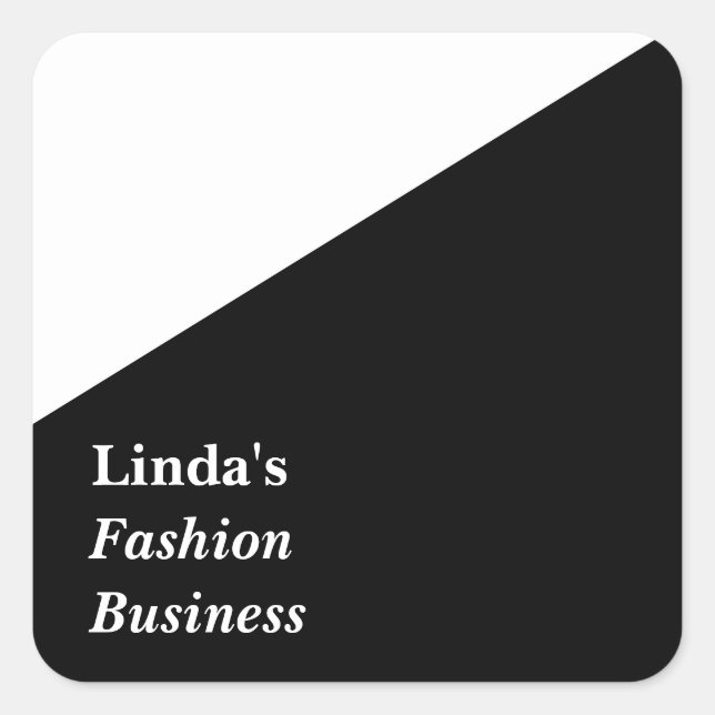 Sticker Carré Ligne diagonale noire et blanche (Devant)