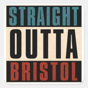 Sticker Carré Ligne droite vers Bristol Connecticut CT