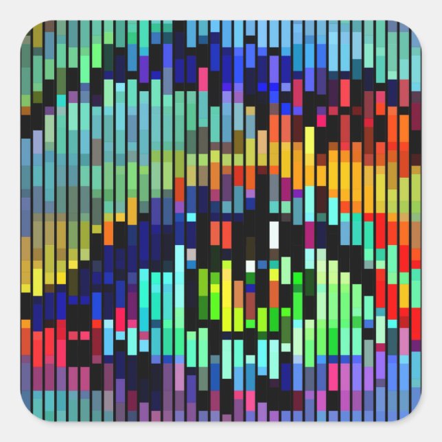 Sticker Carré Lignes Abstraites géométriques femmes oeil Art ori (Devant)