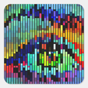 Sticker Carré Lignes Abstraites géométriques femmes oeil Art ori