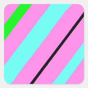Sticker Carré Lignes colorées