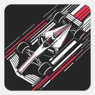 Sticker Carré Lignes de vitesse de voiture de course de formule