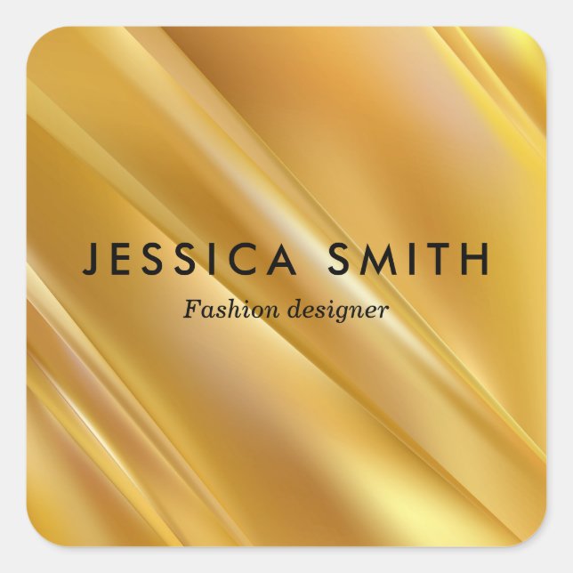 Sticker Carré Lignes diagonales de gradient or (Devant)