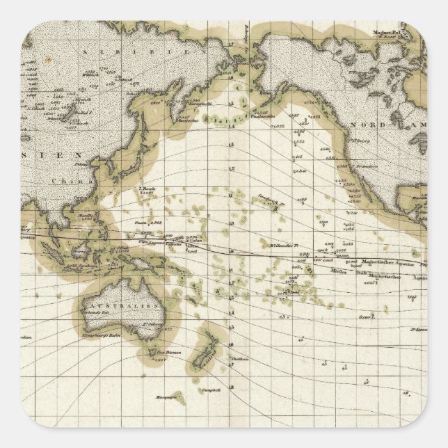 Sticker Carré lignes isodynamiques de présentation (Devant)