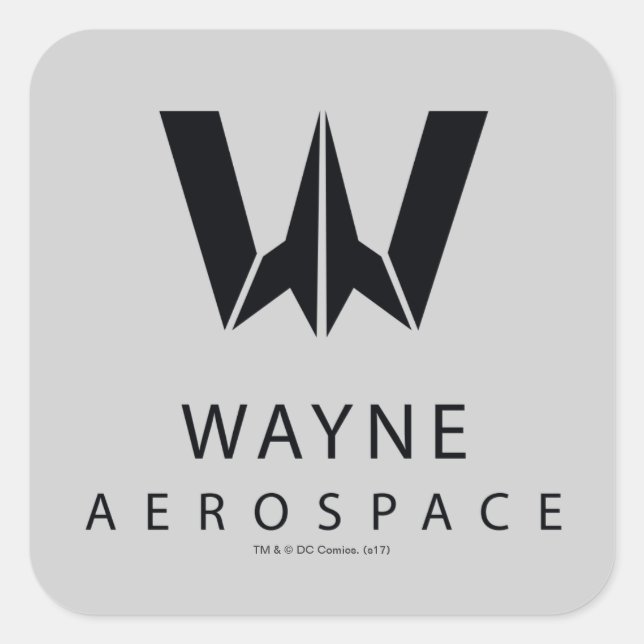 Sticker Carré Ligue de Justice | Logo Wayne Aerospace (Devant)