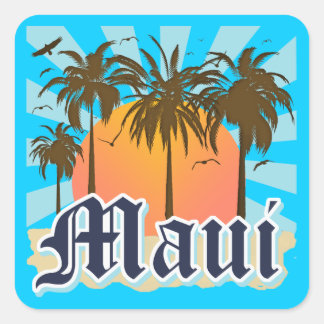 Sticker Carré L'île de Maui Hawaii Souvenir