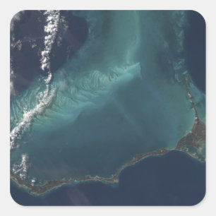 Sticker Carré L'île longue et étroite d'Eleuthra aux Bahamas