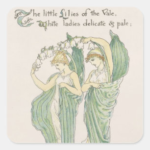 Sticker Carré Lilies of the Vale, from Flora's Feast, 1901