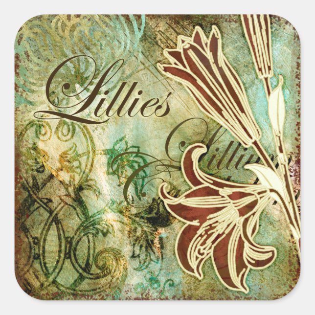 Sticker Carré Lillies (Devant)
