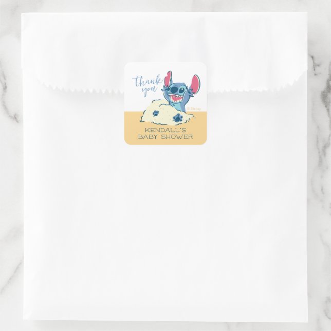 Sticker Carré Lilo et Baby shower de Merci Stitch (Sac)