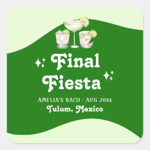 Sticker Carré Lime Green Citrus Final Fiesta Bachelorte