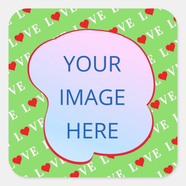 Sticker Carré Lime Green LOVE (Devant)