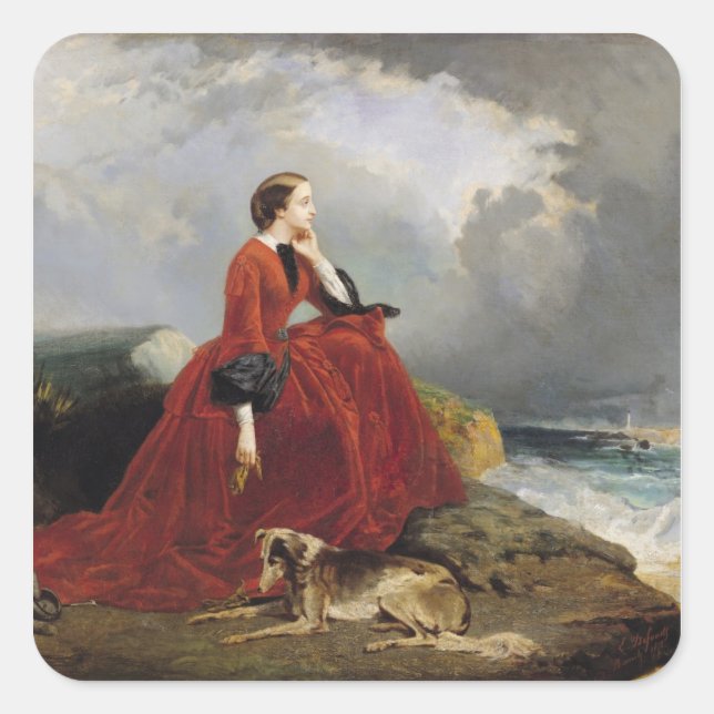 Sticker Carré L'impératrice Eugénie à Biarritz, 1858 (Devant)
