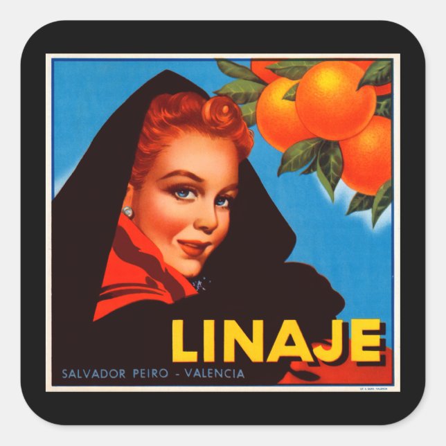 Sticker Carré Linaje Citrus (Devant)