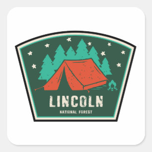 Sticker Carré Lincoln National Forest Camping