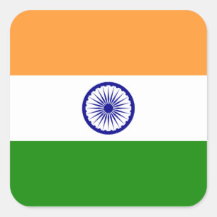 Sticker Carré L'Inde/drapeau indien