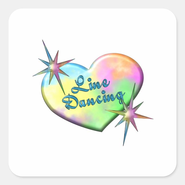 Sticker Carré Line Dancing Big Heart (Devant)