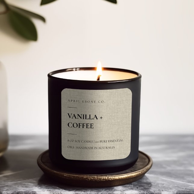 STICKER CARRÉ LINGE DE BEIGE RUSTIQUE MODERNE ET ÉLÉGANT SIMPLE (Créateur téléchargé)