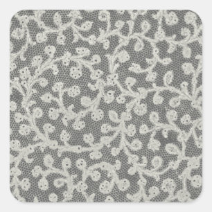 Sticker Carré Linge de dentelle mariage blanc classique jolie
