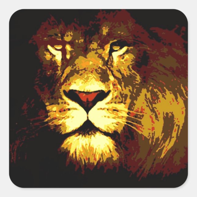Sticker Carré Lion (Devant)