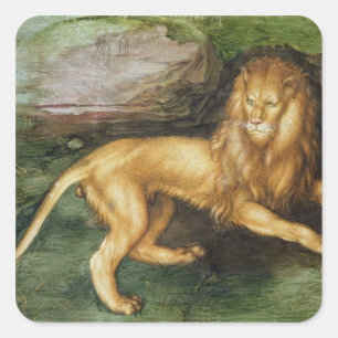 Sticker Carré Lion