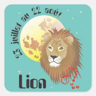 Sticker Carré Lion 23 juillet 22 août