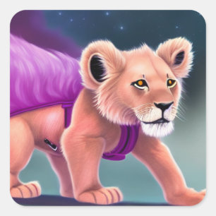Sticker Carré Lion Cub