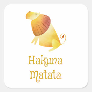 Sticker Carré Lion d'aquarelle Hakuna Matata