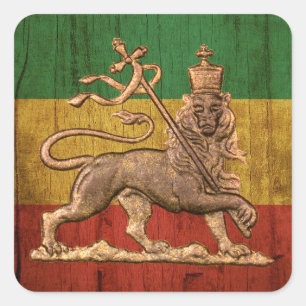Sticker Carré Lion de Judah - Rastafara - Reggae Rasta Roots