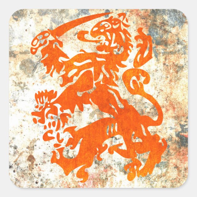 Sticker Carré Lion de la République néerlandaise (Devant)