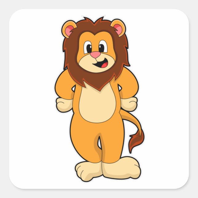 Sticker Carré Lion debout (Devant)
