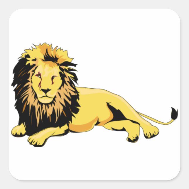 Sticker Carré Lion d'or allongé (Devant)