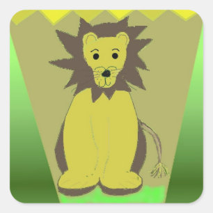 Sticker Carré Lion Jungle