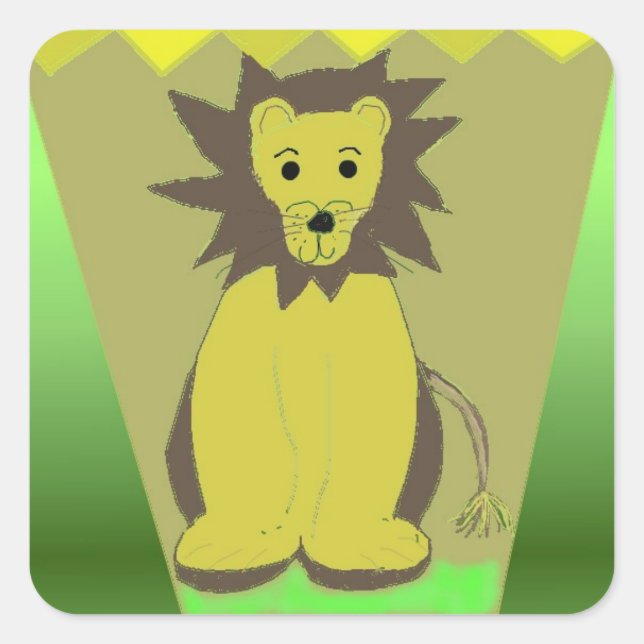 Sticker Carré Lion Jungle (Devant)