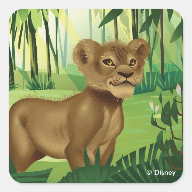 Sticker Carré Lion King | Simba Dans La Jungle (Devant)