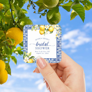 Sticker Carré Lions de mariage Blue Mediterranean Lemons
