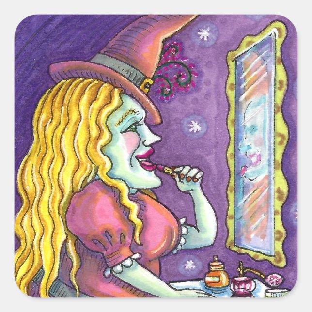 STICKER CARRÉ LIPSTICK DE TÉMOIN, PARFUME & NAIL POLISH, FUNNY C (Devant)