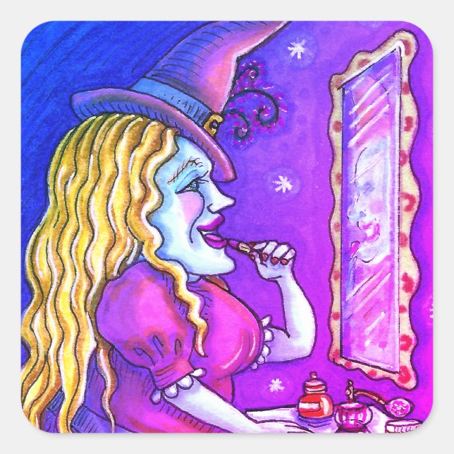 STICKER CARRÉ LIPSTICK DE TÉMOIN, PARFUME & NAIL POLISH, FUNNY C (Devant)