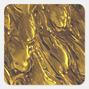 Sticker Carré Liquide d'or