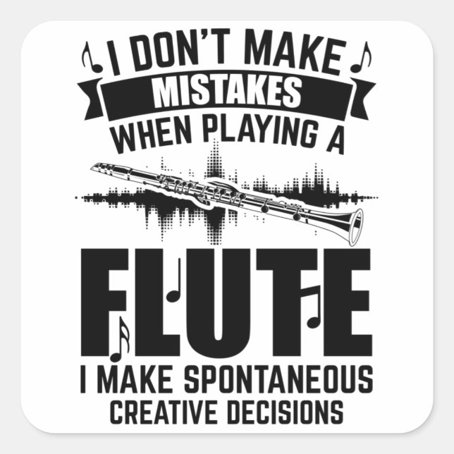 Sticker Carré Liquides | Flutist Flute Player (Devant)