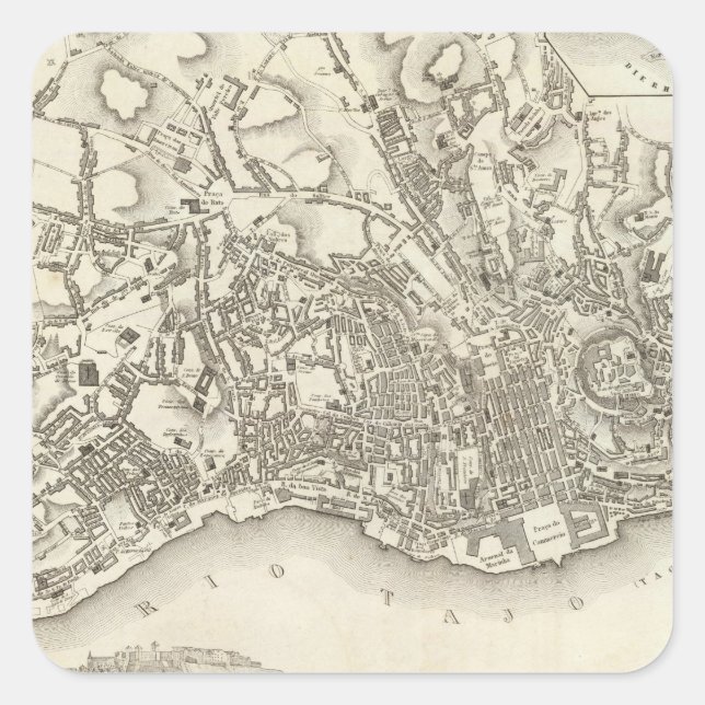 Sticker Carré Lisbonne, Portugal (Devant)