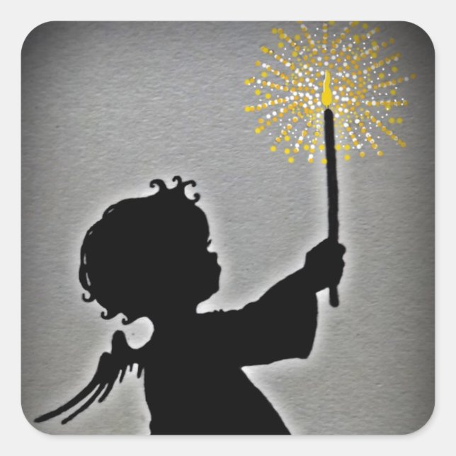 Sticker Carré Little Angel Lit Sa Lumière (Devant)