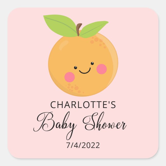 Sticker Carré Little Cutie Baby shower (Devant)