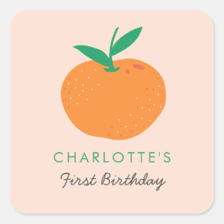 Sticker Carré Little Cutie Orange
