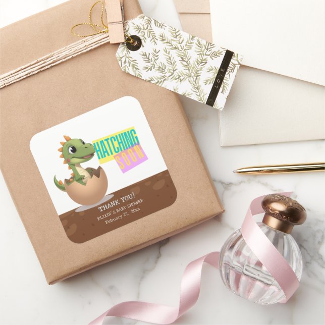 Sticker Carré Little Dinosaur Hatching Soon (Cadeaux)